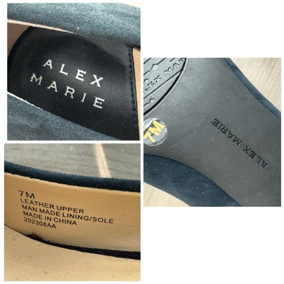 Alex Marie NWOT Blue Suede Chain-Hardware Loafer Pumps Women's Size 7M - Picture 7 of 11